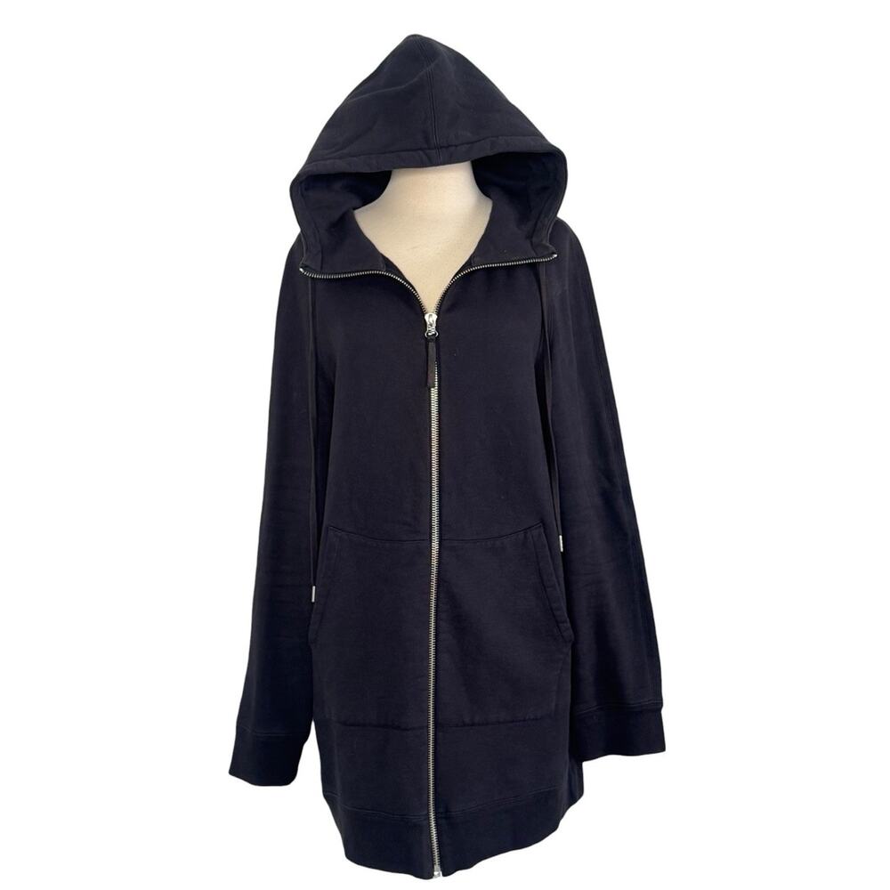 HELMUT LANG Relaxed Full Zip Hoodie Sweatshirt Black Oversized Cozy Men’s Size L - Picture 4 of 10